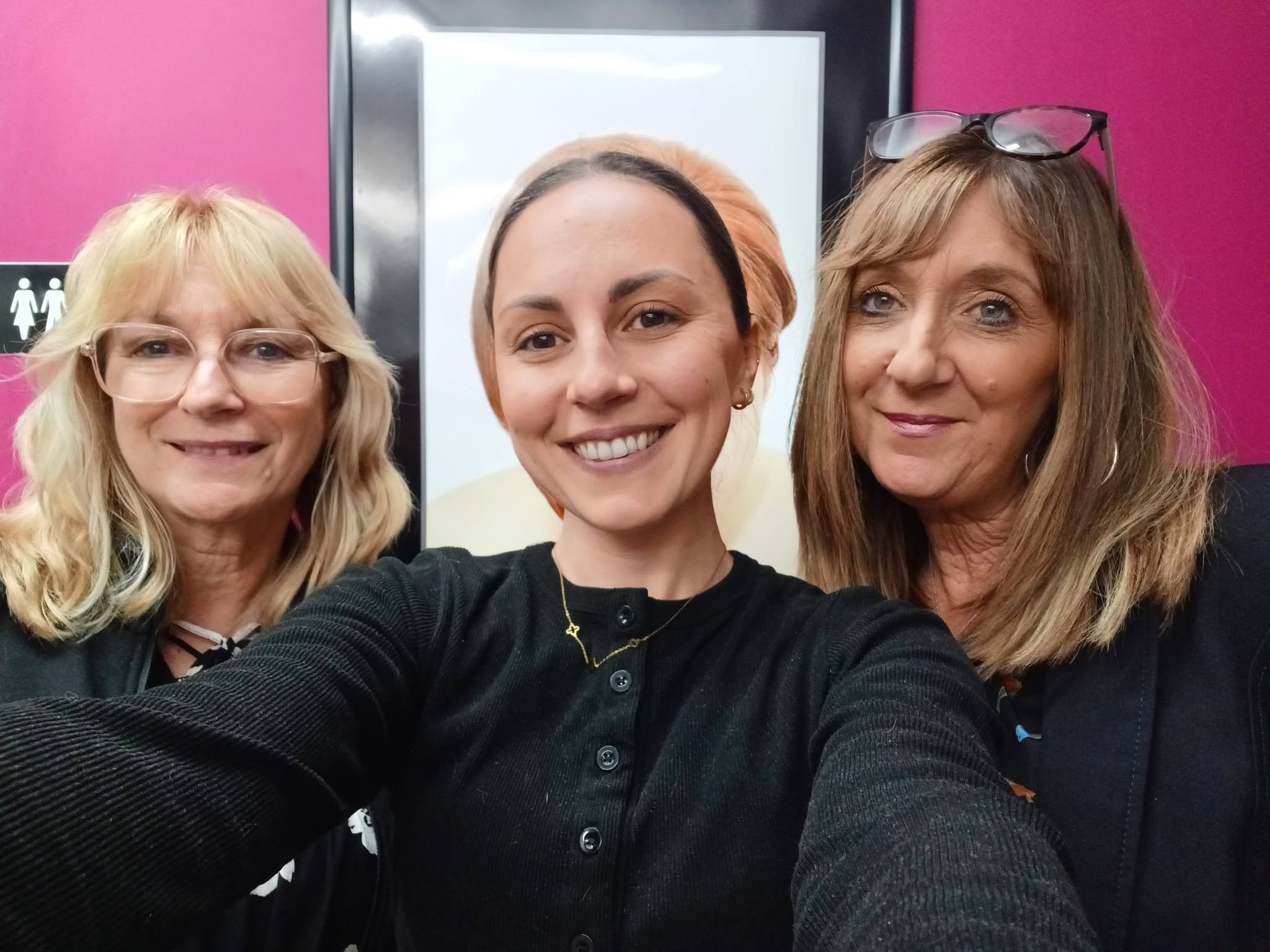 Charis, Jo, and Lily together at Charisma Hair